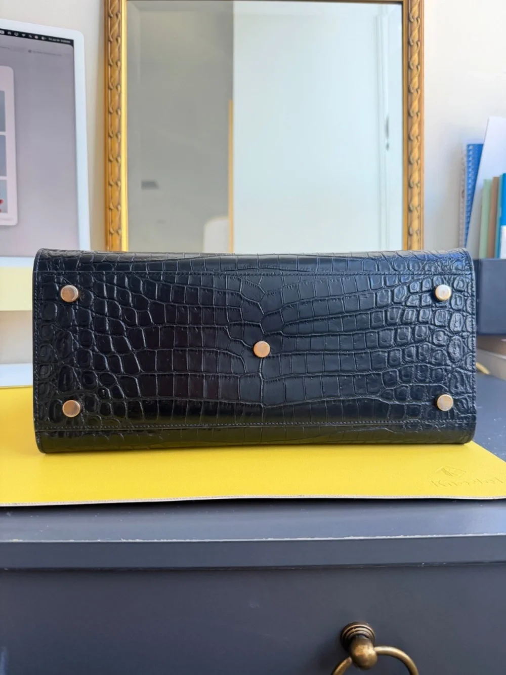 YSL BAG SAC DE JOUR CROCODILE LEATHER SMALL BLACK yves saint laurent